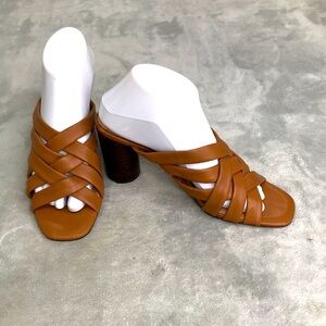 Joie Carmel Leather Luz Block Heeled Sandals Size 8.5